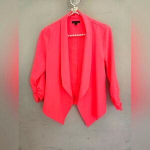 Boutique Bright Pink 3/4 sleeve blazer Size Small